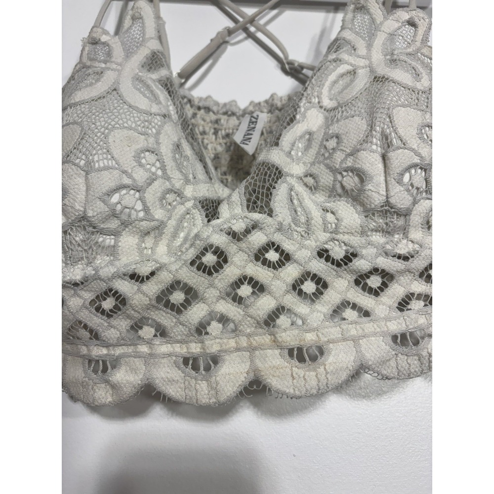 Zeanna Bralette Women's Size Medium Lace Floral Adjustable Straps Fairy Whimsy - Picture 3 of 4